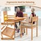 Natural Teak Wood Patio Armchair with Slatted Seat and Backrest Perfect for Garden Use